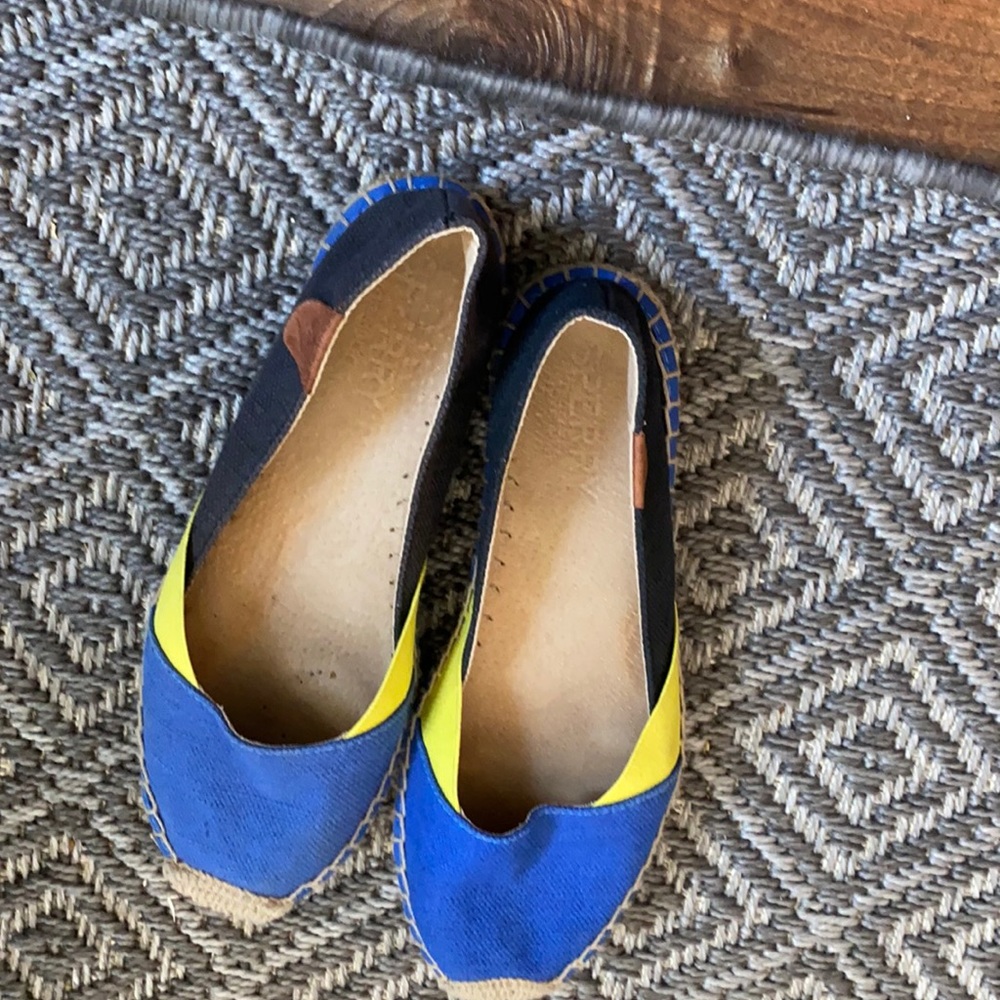 Sperry Topsider wicker and canvas flats